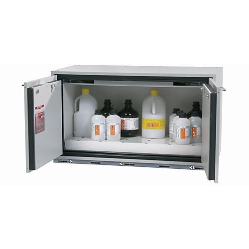 Sicherheitsunterbauschrank Typ 90 asecos UB-T-90, Flügeltüren, Front Lichtgrau, B 1102 x T 502 x H 600 mm