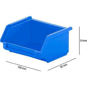Sichtlagerkasten SSI Schäfer LF 110, Polypropylen, L 92 x B 100 x H 51 mm, 0,26 l, blau Sichtlagerkasten SSI Schäfer LF 110, Polypropylen, L 92 x B 100 x H 51 mm, 0,26 l, blau