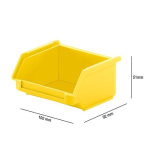 Sichtlagerkasten SSI Schäfer LF 110, Polypropylen, L 92 x B 100 x H 51 mm, 0,26 l, gelb Sichtlagerkasten SSI Schäfer LF 110, Polypropylen, L 92 x B 100 x H 51 mm, 0,26 l, gelb