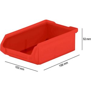 Sichtlagerkasten SSI Schäfer LF 210, Polypropylen, L 168 x B 103 x H 52 mm, 0,5 l, rot Sichtlagerkasten SSI Schäfer LF 210, Polypropylen, L 168 x B 103 x H 52 mm, 0,5 l, rot