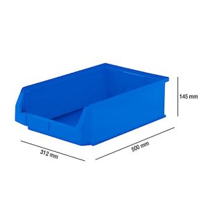Sichtlagerkasten SSI Schäfer LF 531, Polypropylen, L 500 x B 312 x H 145 mm, 16,5 l, blau Sichtlagerkasten SSI Schäfer LF 531, Polypropylen, L 500 x B 312 x H 145 mm, 16,5 l, blau