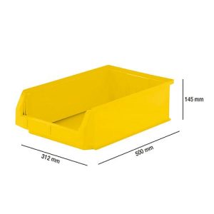 Sichtlagerkasten SSI Schäfer LF 531, Polypropylen, L 500 x B 312 x H 145 mm, 16,5 l, gelb Sichtlagerkasten SSI Schäfer LF 531, Polypropylen, L 500 x B 312 x H 145 mm, 16,5 l, gelb