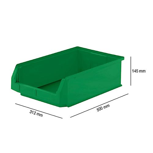Sichtlagerkasten SSI Schäfer LF 531, Polypropylen, L 500 x B 312 x H 145 mm, 16,5 l, grün