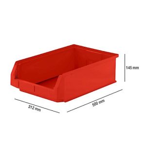 Sichtlagerkasten SSI Schäfer LF 531, Polypropylen, L 500 x B 312 x H 145 mm, 16,5 l, rot Sichtlagerkasten SSI Schäfer LF 531, Polypropylen, L 500 x B 312 x H 145 mm, 16,5 l, rot