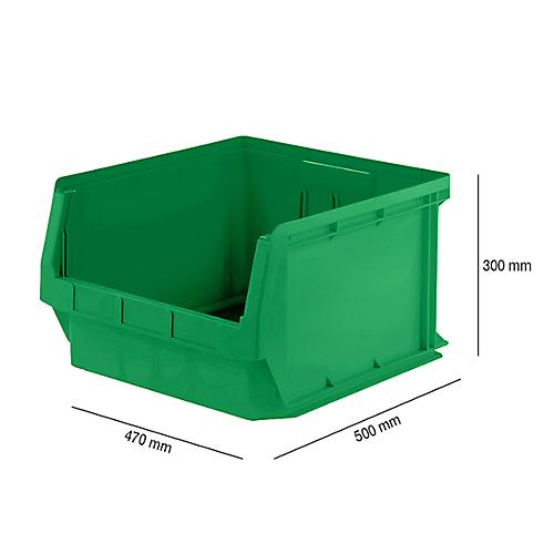 Sichtlagerkasten SSI Schäfer LF 543, PP-Kunststoff, L 500 x B 470 x H 300 mm, 57 l, grün