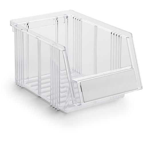 Sichtlagerkasten Treston Serie 1525, Polystyrol, L 250 x B 149 x H 130 mm, 2,7 L, transparent