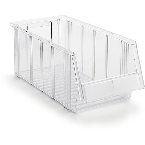Sichtlagerkasten Treston Serie 1940, Polystyrol, L 400 x B 186 x H 156 mm, 7,2 L, transparent