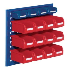 Sichtlagerkastenset H450xB500xT250mm STA/PE blau+rot 12xGr.7 rot/4xGr.8blau Sichtlagerkastenset H450xB500xT250mm STA/PE blau+rot 12xGr.7 rot/4xGr.8blau
