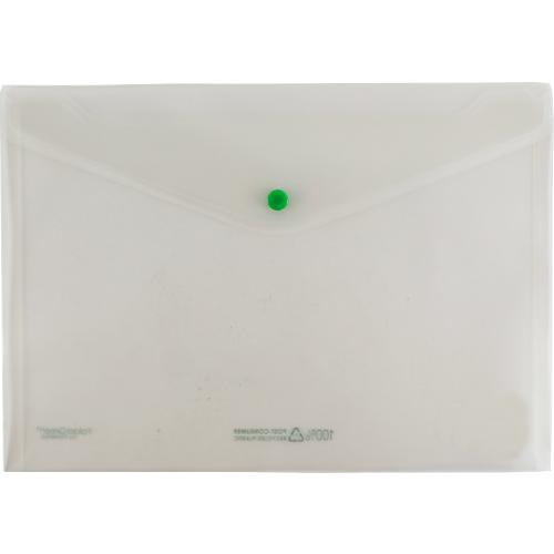 Sichttasche FolderSys FolderGreen®, A4 Querformat, 0,20 mm, Druckknopf-Verschluss, B 335 x H 235 mm, 100 % Post Consumer Recycling PP, transparent, 10 Stück