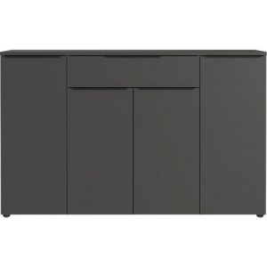 Sideboard Porto, mit 1 Schublade und 4 Türen, B 1610 x T 400 x H 1010 mm, graphit Sideboard Porto, mit 1 Schublade und 4 Türen, B 1610 x T 400 x H 1010 mm, graphit