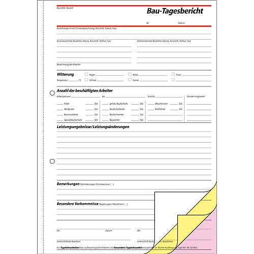 sigel® Bautagebuch SD063, DIN A4 hoch, 3 x 40 Blatt