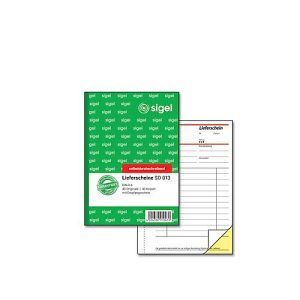 sigel® Lieferschein mit Empfangsschein SD 013, DIN A6 hoch, 2 x 40 Blatt, selbstdurchschreibend