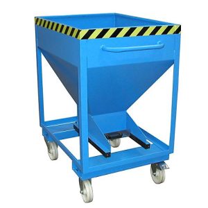 Silobehälter Typ SRE-D 375, mit Einfahrtaschen und Rädern, lackiert, blau Silobehälter Typ SRE-D 375, mit Einfahrtaschen und Rädern, lackiert, blau