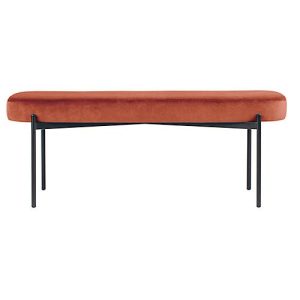 Sitzbank easyChair® by Paperflow GAIA, oval L, Samtbezug rostfarben, 4-Fußgestell mattschwarz, B 1180 x T 420 x H 455 mm Sitzbank easyChair® by Paperflow GAIA, oval L, Samtbezug rostfarben, 4-Fußgestell mattschwarz, B 1180 x T 420 x H 455 mm