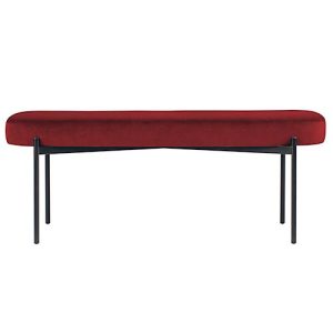 Sitzbank easyChair® by Paperflow GAIA, oval L, Samtbezug rot, 4-Fußgestell mattschwarz, B 1180 x T 420 x H 455 mm Sitzbank easyChair® by Paperflow GAIA, oval L, Samtbezug rot, 4-Fußgestell mattschwarz, B 1180 x T 420 x H 455 mm