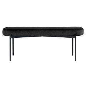 Sitzbank easyChair® by Paperflow GAIA, oval L, Samtbezug schwarz, 4-Fußgestell mattschwarz, B 1180 x T 420 x H 455 mm Sitzbank easyChair® by Paperflow GAIA, oval L, Samtbezug schwarz, 4-Fußgestell mattschwarz, B 1180 x T 420 x H 455 mm