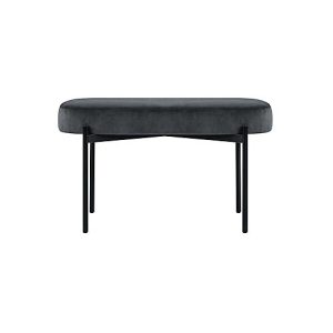 Sitzbank easyChair® by Paperflow GAIA, oval M, Samtbezug anthrazit, 4-Fußgestell mattschwarz, B 790 x T 420 x H 455 mm Sitzbank easyChair® by Paperflow GAIA, oval M, Samtbezug anthrazit, 4-Fußgestell mattschwarz, B 790 x T 420 x H 455 mm