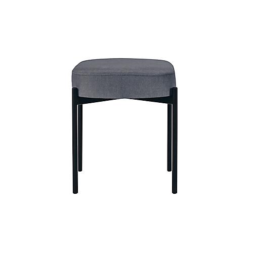 Sitzbank easyChair® by Paperflow GAIA, oval S, Samtbezug grau, 4-Fußgestell mattschwarz, B 490 x T 380 x H 455 mm