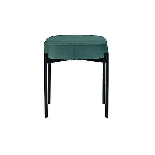 Sitzbank easyChair® by Paperflow GAIA, oval S, Samtbezug grün, 4-Fußgestell mattschwarz, B 490 x T 380 x H 455 mm