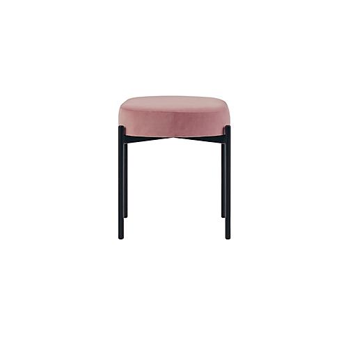 Sitzbank easyChair® by Paperflow GAIA, oval S, Samtbezug rosé, 4-Fußgestell mattschwarz, B 490 x T 380 x H 455 mm