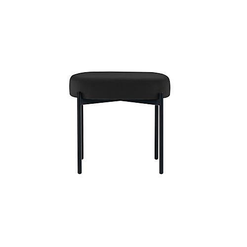 Sitzbank easyChair® by Paperflow GAIA, oval S, Samtbezug schwarz, 4-Fußgestell mattschwarz, B 490 x T 380 x H 455 mm