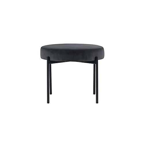 Sitzbank easyChair® by Paperflow GAIA, rund, Samtbezug anthrazit, 4-Fußgestell mattschwarz, B 575 x T 575 x H 455 mm