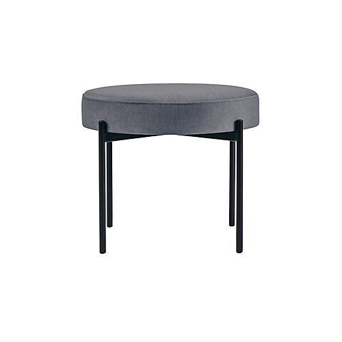 Sitzbank easyChair® by Paperflow GAIA, rund, Samtbezug grau, 4-Fußgestell mattschwarz, B 575 x T 575 x H 455 mm
