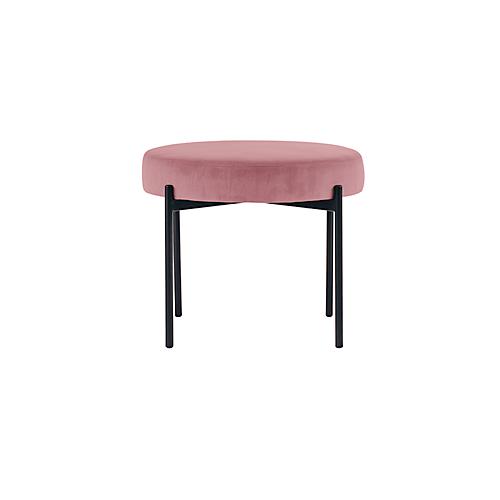 Sitzbank easyChair® by Paperflow GAIA, rund, Samtbezug rosé, 4-Fußgestell mattschwarz, B 575 x T 575 x H 455 mm