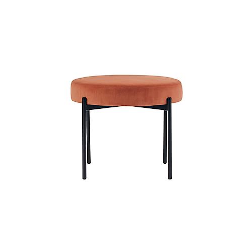Sitzbank easyChair® by Paperflow GAIA, rund, Samtbezug rostfarben, 4-Fußgestell mattschwarz, B 575 x T 575 x H 455 mm