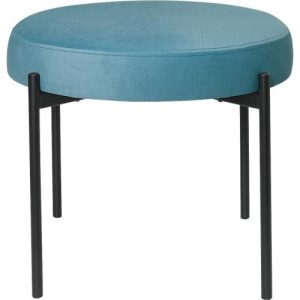 Sitzbank easyChair® by Paperflow GAIA, rund, Stoffbezug blau, 4-Fußgestell mattschwarz, B 575 x T 575 x H 455 mm Sitzbank easyChair® by Paperflow GAIA, rund, Stoffbezug blau, 4-Fußgestell mattschwarz, B 575 x T 575 x H 455 mm
