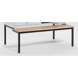 Sitzbank, schwarz m. 3 Buchenholzleisten, 1230 mm breit Sitzbank, schwarz m. 3 Buchenholzleisten, 1230 mm breit