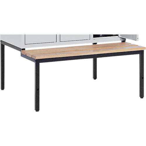 Sitzbank, schwarz m. 3 Buchenholzleisten, 930 mm breit