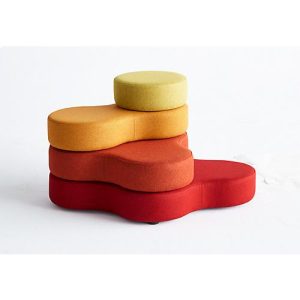 Sitzsystem TAPA Round I, Stoff, modular, mit Drehmechanismus, B 800 x H 620 mm, rot/gelb Sitzsystem TAPA Round I, Stoff, modular, mit Drehmechanismus, B 800 x H 620 mm, rot/gelb