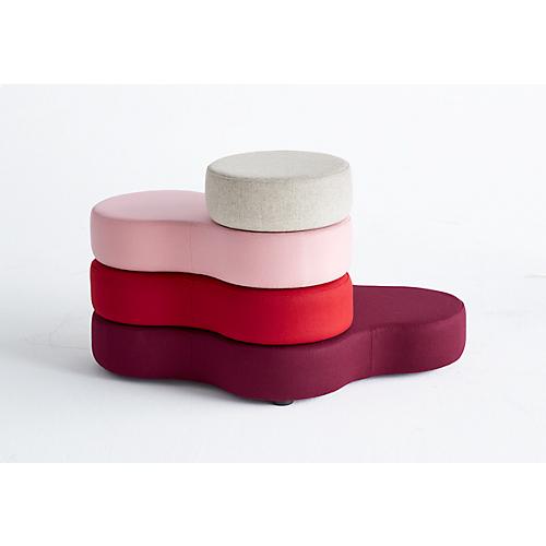 Sitzsystem TAPA Round II, Stoff, modular, mit Drehmechanismus, B 1090 x H 620 mm, bordeaux/grau