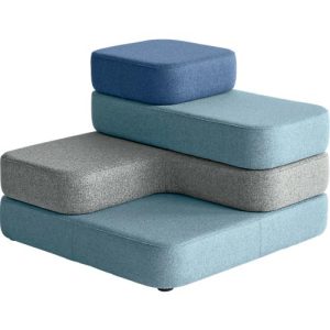 Sitzsystem TAPA Square, Stoff, modular, mit Drehmechanismus, B 900 x T 900 x H 620 mm, blau/blau Sitzsystem TAPA Square, Stoff, modular, mit Drehmechanismus, B 900 x T 900 x H 620 mm, blau/blau