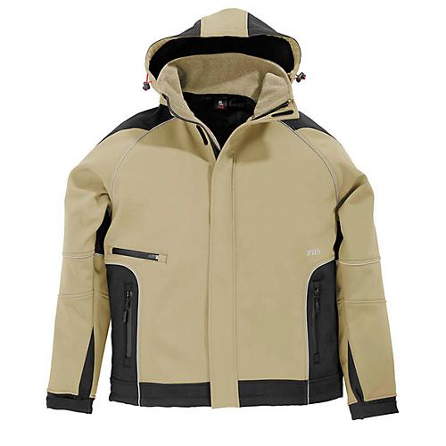 Softshell-Jacke FHB KOLTEX, beige/schwarz, Gr. M