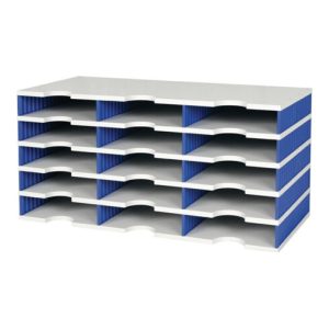 Sortierablage Trio 15 Fächer H363xB723xT331mm Polystyrol grau/blau STYRO
