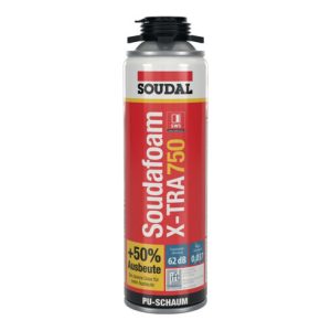 Soudal 1K Montageschaum Soudafoam Gun X-tra 750 B2 Pistolenschaum grau 500 ml