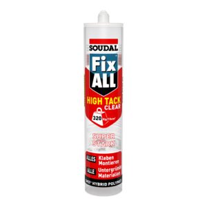 Soudal Hybrid Polymer Fix ALL HIGH TACK clear 290ml Soudal Hybrid Polymer Fix ALL HIGH TACK clear 290ml