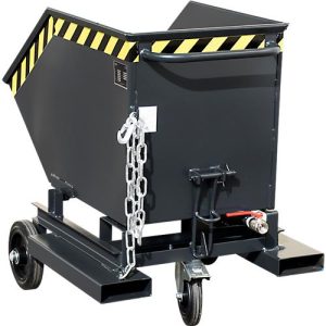 Späne-Kippbehälter Bauer SKW-ET 250, Stahl, schwarz, B 1115 x T 820 x H 1090 mm, 250 l, bis 300 kg, Rollen, manuelles Kippen, mit Einfahrttaschen Späne-Kippbehälter Bauer SKW-ET 250, Stahl, schwarz, B 1115 x T 820 x H 1090 mm, 250 l, bis 300 kg, Rollen, manuelles Kippen, mit Einfahrttaschen