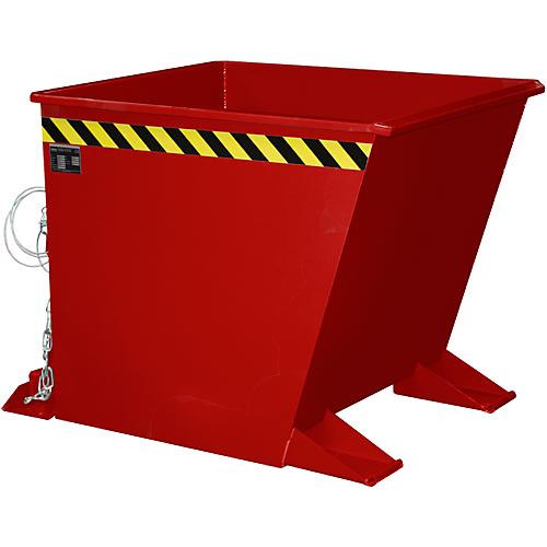Späne-Kippbehälter SGU-RZ55, für Routenzüge, öl- und wasserdicht, 550 l, RAL 3000 feuerrot