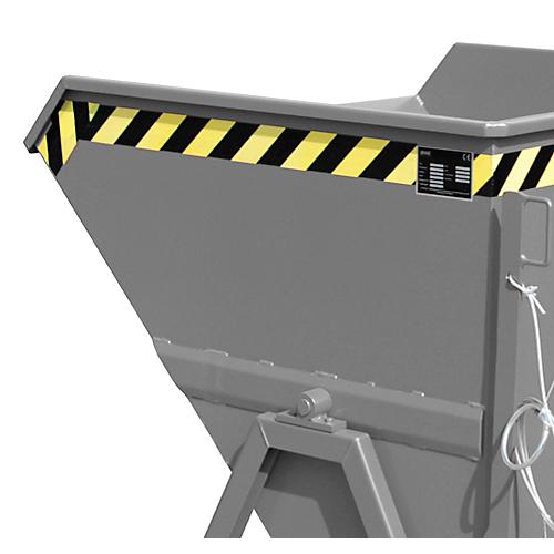 Späne-Kippmulde Bauer SKS 550, Stahl, grau, B 1250 x T 1200 x H 1170 mm, 550 l, bis 1000 kg, Rollen, Ablasshahn, Manuelle Kippvorrichtung