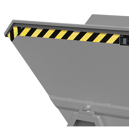 Späne-Kippmulde Bauer SKS 700, Stahl, orange, B 1345 x T 1200 x H 1275 mm, 700 l, bis 1000 kg, Rollen, Ablasshahn, Manuelle Kippvorrichtung