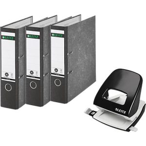 Sparset Leitz® Ordner 1080, 80 mm, 20 Stück + Gratis Leitz® Locher NeXXt Serie 5008, schwarz Sparset Leitz® Ordner 1080, 80 mm, 20 Stück + Gratis Leitz® Locher NeXXt Serie 5008, schwarz