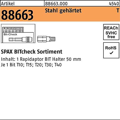 Spax Bit-Set T-Star Plus, Aufbew. Kunststoffklapphalter, 6-teilig