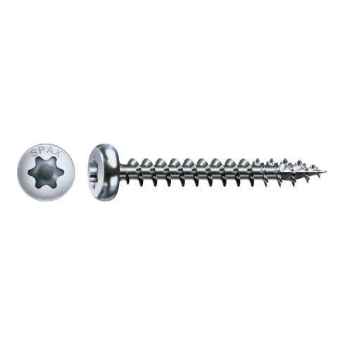 Spax Universalschraube 4,5 x 15 mm Halbrundkopf T-STAR plus Vollgewinde 4CUT WIROX A3J