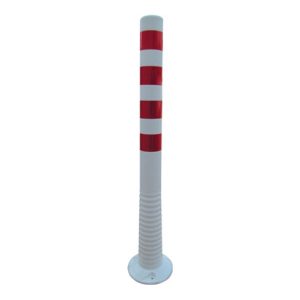 Sperrpfosten Polyurethan weiß/rot D.80mm z.Aufschr.m.Befestigungsmat.H.1000mm Sperrpfosten Polyurethan weiß/rot D.80mm z.Aufschr.m.Befestigungsmat.H.1000mm