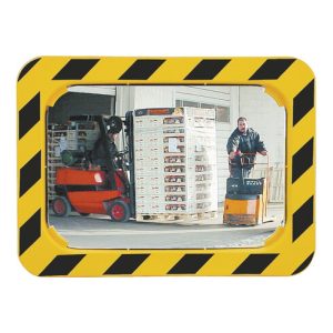 SPL Verkehrsspiegel H400xB600mm Ku.gelb/schwarz m.Halterung innen/außen SPL Verkehrsspiegel H400xB600mm Ku.gelb/schwarz m.Halterung innen/außen