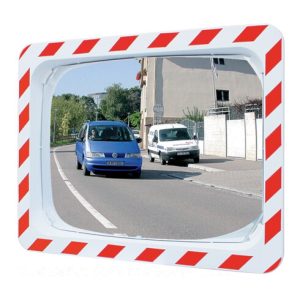 SPL Verkehrsspiegel H600xB800mm Ku.rot/weiß m.Halterung innen/außen SPL Verkehrsspiegel H600xB800mm Ku.rot/weiß m.Halterung innen/außen