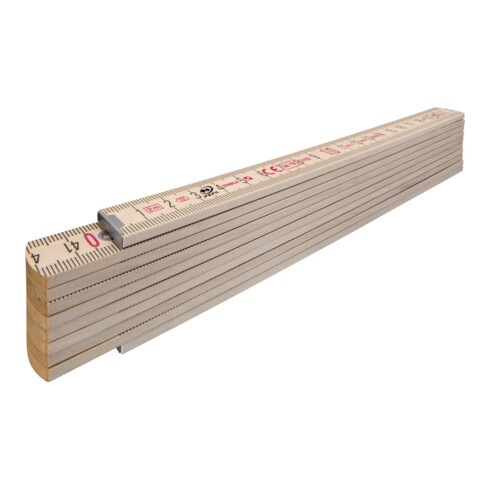 STABILA Holz-Gliedermaßstab Type 407 N, 2 m, naturfarben, metrische Skala, mit Winkelschema, PEFC-zertifiziert